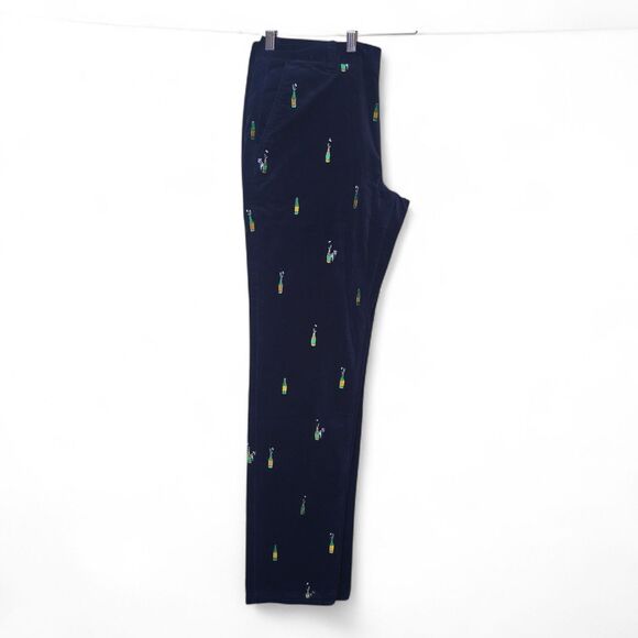 Bonobos Mens Stretch Corduroy Pants 31x32 Navy Blue Embroidered Chino New - Picture 7 of 11
